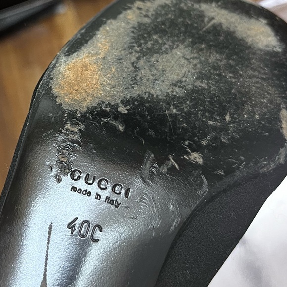 Vintage Gucci Black Heels Slides Circa: 1999 size 9 US / 40 EU ..PONY STINGRAY - Picture 9 of 9